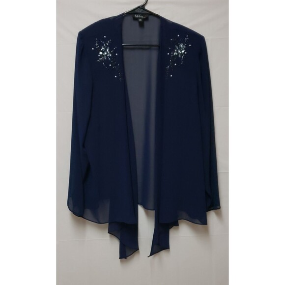 VTG Women's S.L.Fashions Two Piece Navy Flowy Maxi Formal Dress Set Sz 18W, NWOT - Picture 2 of 15